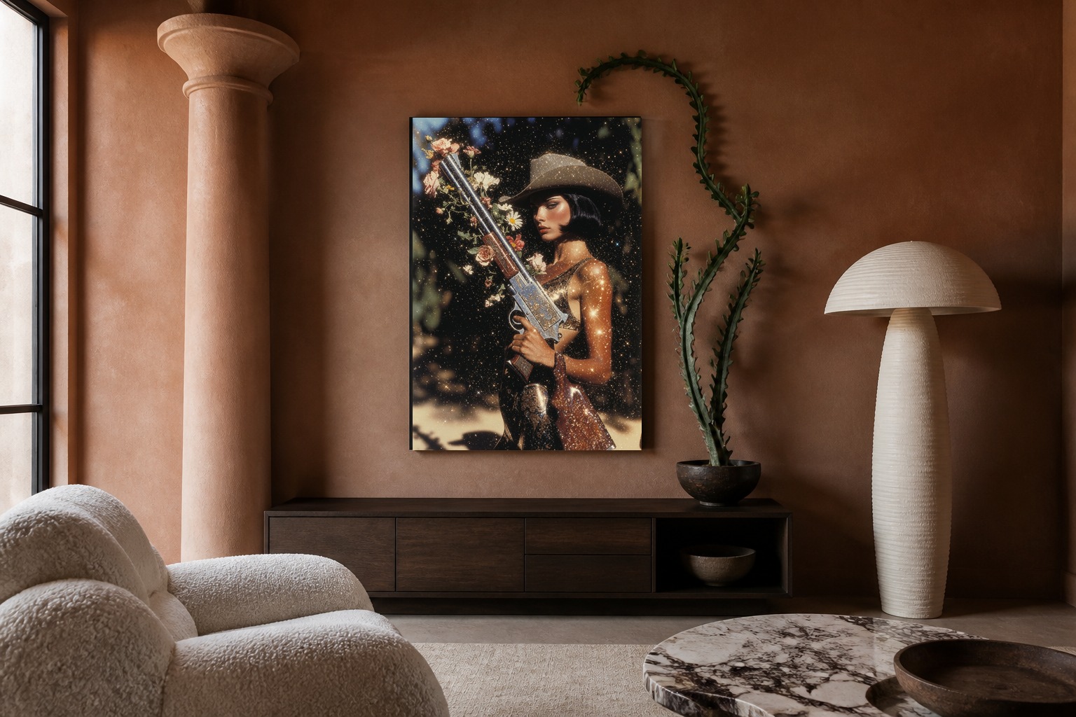 Thyrsus in room